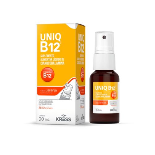 Uniq B12 Suplemento Alimentar Spray Kress Sabor Laranja 30ml Uniq B12 Suplemento Alimentar Spray Kress Sabor Laranja 30ml