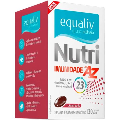 Suplemento Vitamínico Equaliv Nutri Imunidade AZ - 30 Cápsulas Gel Suplemento Vitamínico Equaliv Nutri Imunidade AZ - 30 Cápsulas Gel