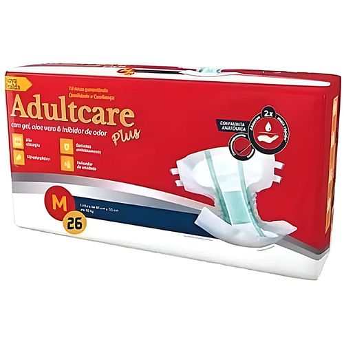 Fralda Geriátrica Adultcare Plus Tamanho M - 26 fraldas Fralda Geriátrica Adultcare Plus Tamanho M - 26 fraldas