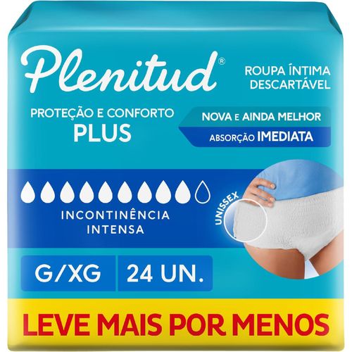 Roupa Íntima Descartável Unissex Protect Plus Plenitud - 24 unidades - G/XG