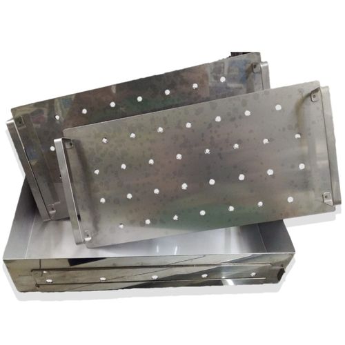 Estojo Hospitalar em Aço Inox Perfurado 21X10X6cm - unidade