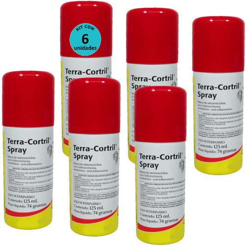 Terra-Cortril Spray 125ml Zoetis Kit com 6