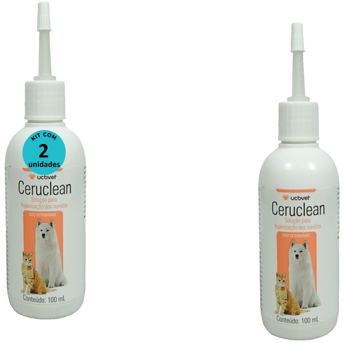 Ceruclean 100ml Solução Para Higienização dos Ouvidos Para Cães e Gatos Kit Com 2 Ceruclean 100ml Solução Para Higienização dos Ouvidos Para Cães e Gatos Kit Com 2