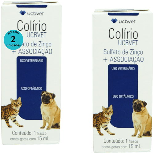 Colírio UCBVET 15ml Para Cães Kit Com 2 Unidades Colírio UCBVET 15ml Para Cães Kit Com 2 Unidades