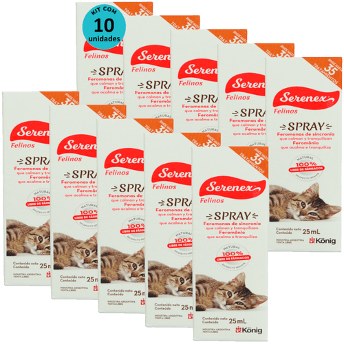 Serenex Spray 25ml Para Gatos Kit Com 10 unidades