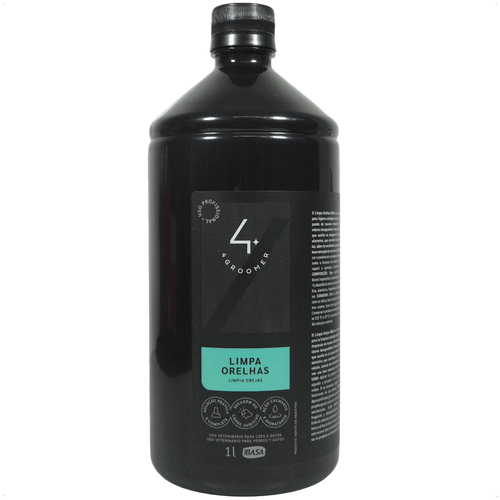 LIMPA ORELHAS 1L 4 GROOMER PROFISSIONAL IBASA PARA CÃES E GATOS