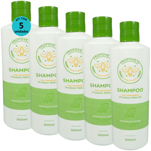 Shampoo Natural Propovets Própolis Verde Cães Gatos Equinos 500ml Kit Com 5 Unidades Shampoo Natural Propovets Própolis Verde Cães Gatos Equinos 500ml Kit Com 5 Unidades