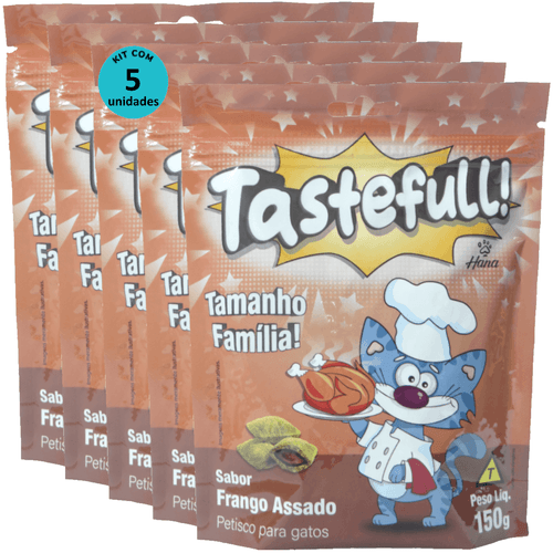 Hana Tastefull Nuggets Para Gatos Frango Assado 150g Kit 5 un Hana Tastefull Nuggets Para Gatos Frango Assado 150g Kit 5 un
