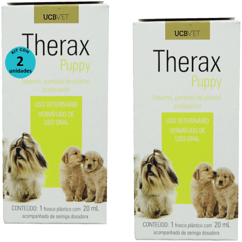 Therax Puppy 20ml Vermífugo Para Cães ucbvet Kit Com 2