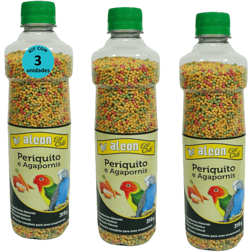 Ração Alcon Eco Club Periquito 310g Kit com 3