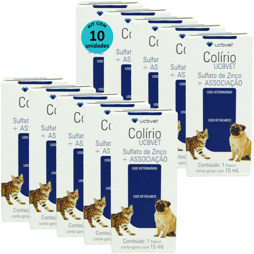 Colírio UCBVET 15ml Para Cães Kit Com 10 Unidades Colírio UCBVET 15ml Para Cães Kit Com 10 Unidades