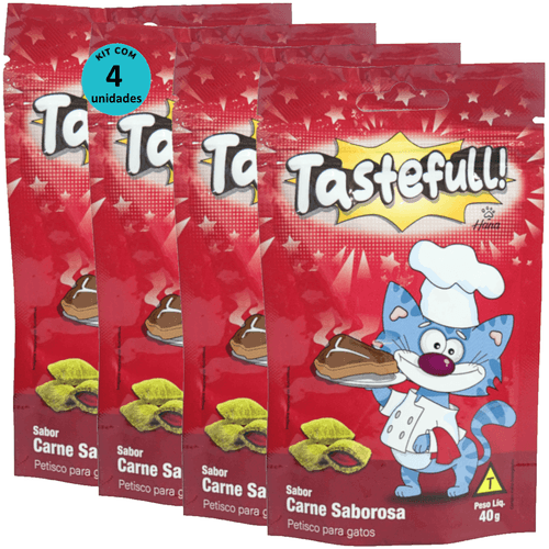 Hana Tastefull Nuggets Para Gatos Carne Saborosa 40g Kit 4 un