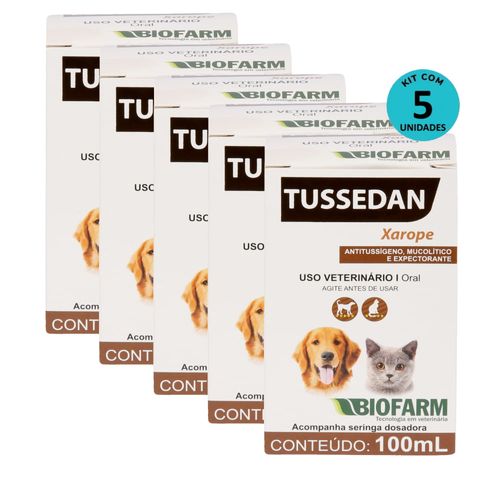 Kit Xarope Tussedan Biofarm 100ml C/ 5 unidades Kit Xarope Tussedan Biofarm 100ml C/ 5 unidades