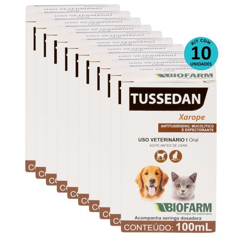 Kit Xarope Tussedan Biofarm 100ml C/ 10 unidades Kit Xarope Tussedan Biofarm 100ml C/ 10 unidades