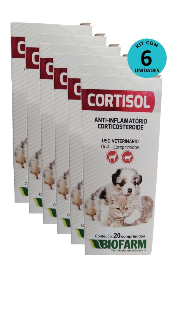 Kit Cortisol Biofarm c/ 20 comp. C/ 6 unidades