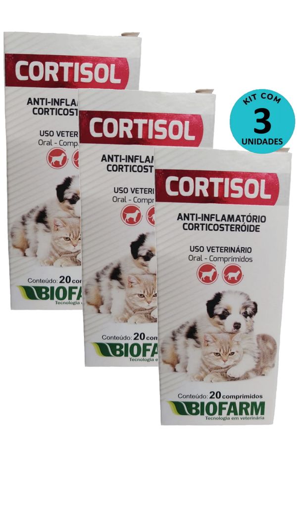 Kit Cortisol Biofarm c/ 20 comp. C/ 3 unidades