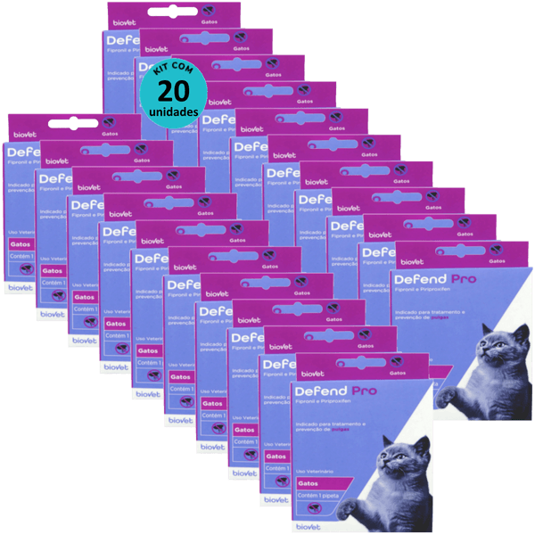 Defend Pro Gatos Biovet Kit Com 20