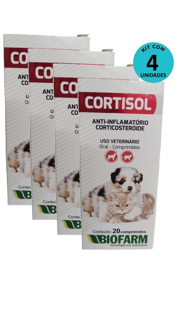 Kit Cortisol Biofarm c/ 20 comp. C/ 4 unidades
