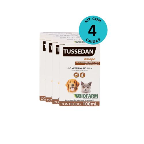 Kit Xarope Tussedan Biofarm 100ml C/ 4 unidades Kit Xarope Tussedan Biofarm 100ml C/ 4 unidades