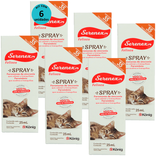 Serenex Spray 25ml Para Gatos Kit Com 6 unidades
