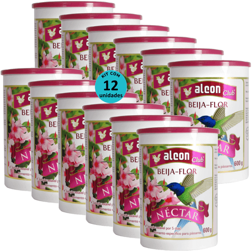 Kit Ração Alcon Club Beija Flor Néctar 600g C/ 12 Unidades