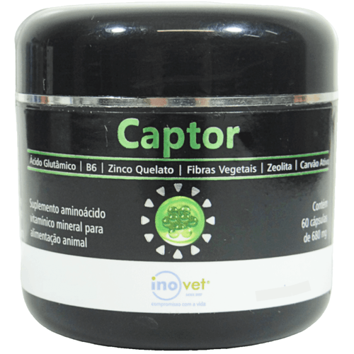 Captor 60 Cápsulas 680mg Suplemento Vitamínico Para Animais Inovet Captor 60 Cápsulas 680mg Suplemento Vitamínico Para Animais Inovet