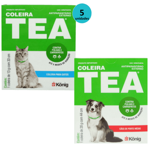 Coleira Contra Pulgas E Carrapatos Gatos C/ 5 + Cães Médio C/ 1 Coleira Contra Pulgas E Carrapatos Gatos C/ 5 + Cães Médio C/ 1