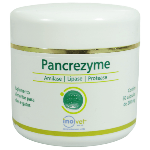 Pancrezyme 60 Cápsulas 280mg Para Cães e Gatos Inovet