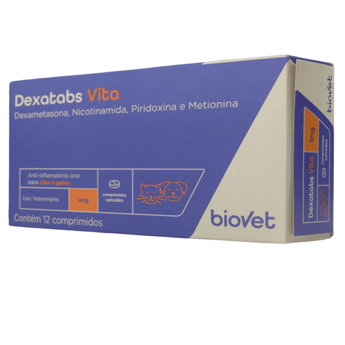 Dexatabs Vita para Cães e Gatos 1mg com 12 comprimidos - Biovet