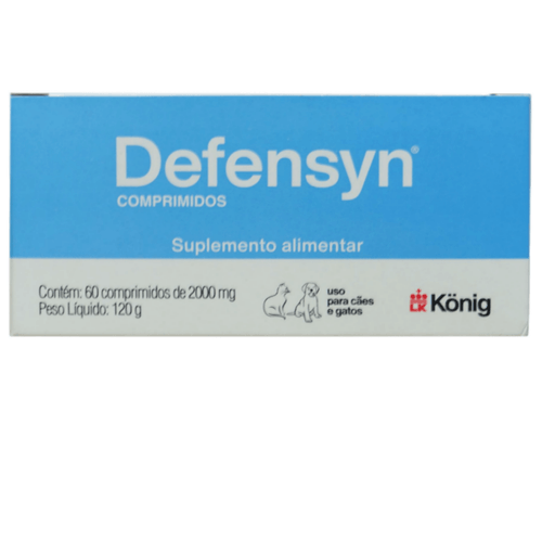 Suplemento Alimentar Defensyn 2000mg C/ 60 Comp. para Cães e Gatos - König