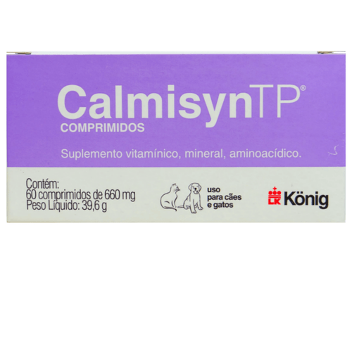 Suplemento Alimentar Calmisyn TP 660mg C/ 60 Comp. para Cães e Gatos - König