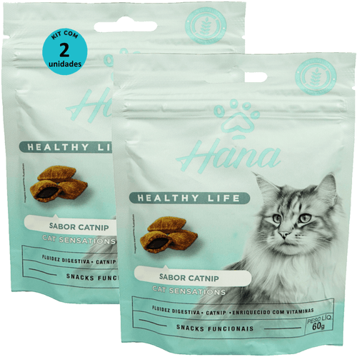 Kit 2 Snacks Hana Healthy Life Cat Sensations P/ Gatos Adultos- 60g
