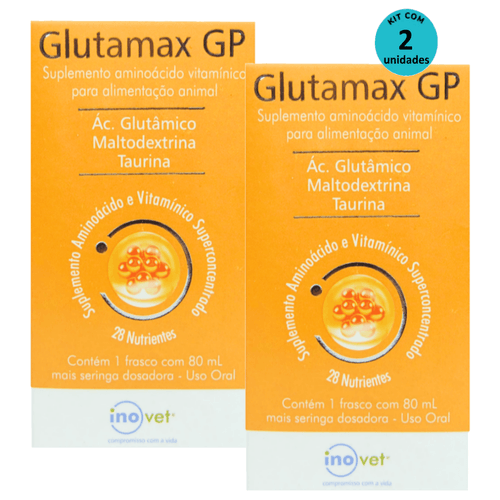 Kit 2 Glutamax GP Suplemento P/ Animais 80ml- Inovet Kit 2 Glutamax GP Suplemento P/ Animais 80ml- Inovet