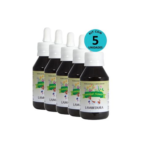 Kit Floral Lambedura 100ml gotas Animal Flower -com 5 unidades