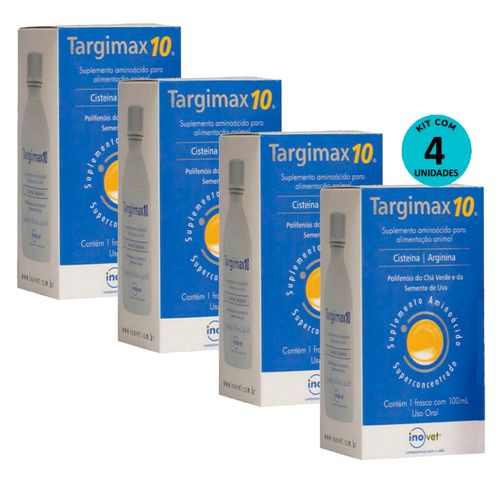 Kit 4 Targimax 10 Suplemento Animal 100ml- Inovet