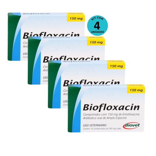 Kit 4 Biofloxacin 150mg C/ 10 Comprimidos- Biovet