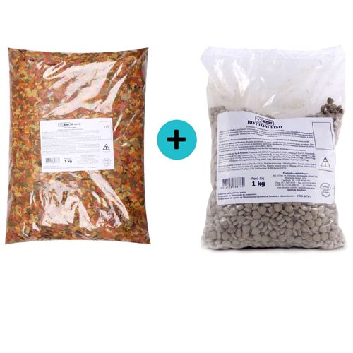 Kit 1 Ração Alcon Basic 1kg + 1 Ração Alcon Bottom Fish 1kg Kit 1 Ração Alcon Basic 1kg + 1 Ração Alcon Bottom Fish 1kg
