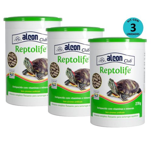 Kit 3 Ração Alcon Club Reptolife 270g