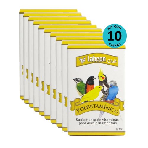Kit Suplemento Alcon Labcon Club Polivitamínico 15ml C/ 10 unidades