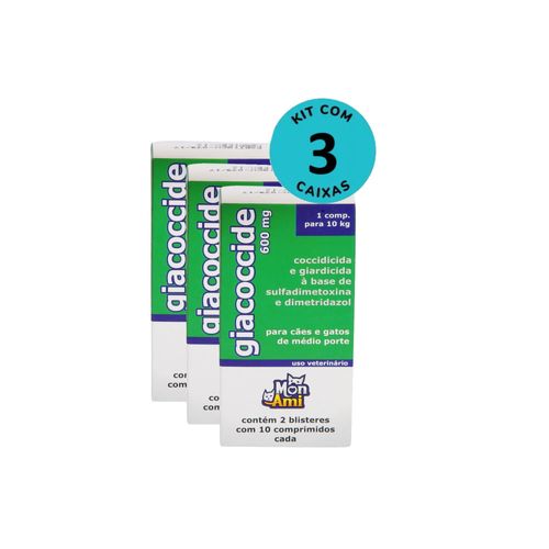 Kit Giacoccide Mon Ami 600mg c/ 20 Comprimidos C/ 3 unidades