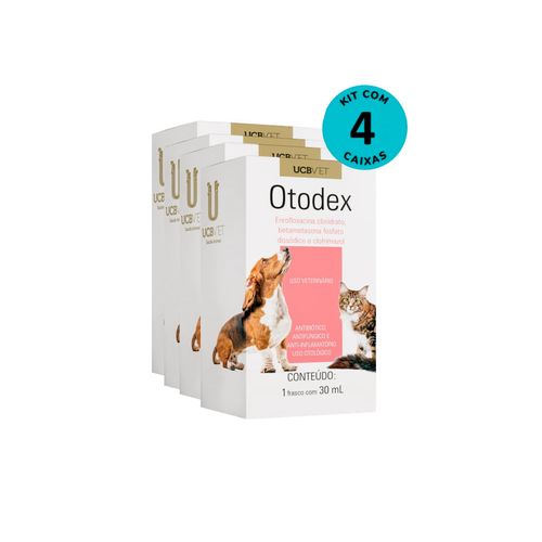 Kit Anti-Inflamatório Otodex UCBVET 30ml - com 4 unidades Kit Anti-Inflamatório Otodex UCBVET 30ml - com 4 unidades