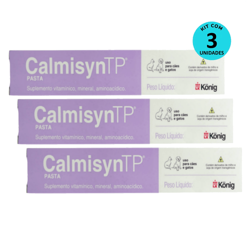 Kit Calmisyn TP König 30g p/ Cães e Gatos - 3 unidades Kit Calmisyn TP König 30g p/ Cães e Gatos - 3 unidades