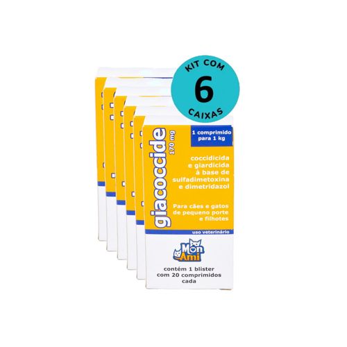 Kit Giacoccide Mon Ami 170mg c/ 20 Comprimidos C/ 6 unidades Kit Giacoccide Mon Ami 170mg c/ 20 Comprimidos C/ 6 unidades