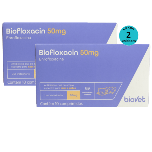 Kit 2 Biofloxacin 50mg C/ 10 Comprimidos- Biovet