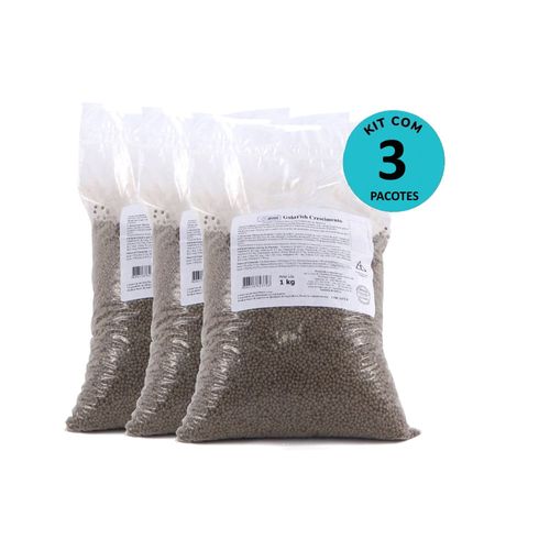 Kit Ração Alcon Goldfish Crescimento 1kg C/ 3 unidades