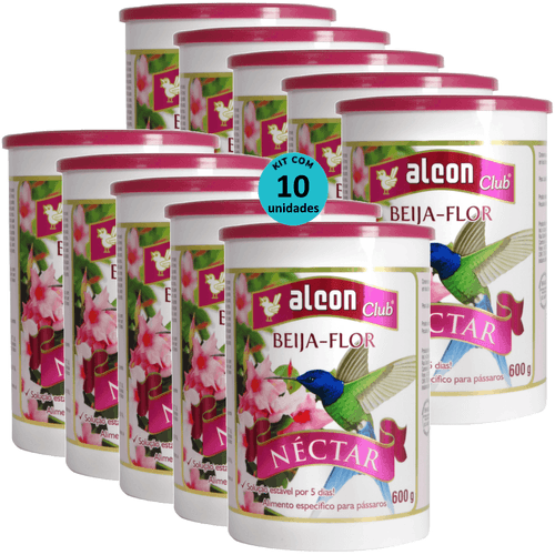 Kit Ração Alcon Club Beija Flor Néctar 600g C/ 10 unidades