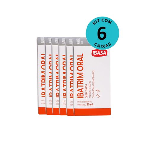 Kit Ibatrim Oral Cães e Gatos Ibasa 20ml C/ 6 unidades Kit Ibatrim Oral Cães e Gatos Ibasa 20ml C/ 6 unidades