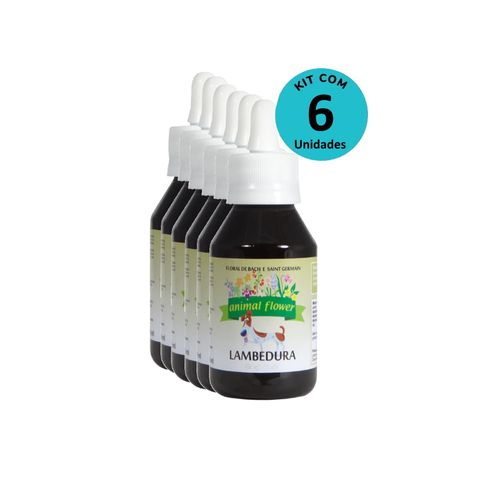 KIT Floral Lambedura 100ml gotas Animal Flower -com 6 unidades KIT Floral Lambedura 100ml gotas Animal Flower -com 6 unidades