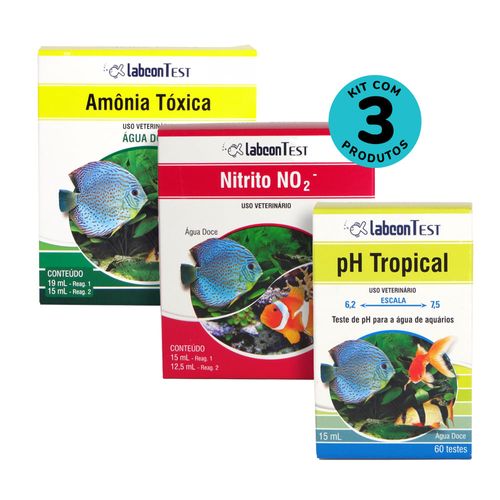 Kit Alcon Labcon teste para aquário de água doce-Amônia-Nitrito-PH Tropical Kit Alcon Labcon para aquário de água doce-Amônia-Nitrito-PH Tropical