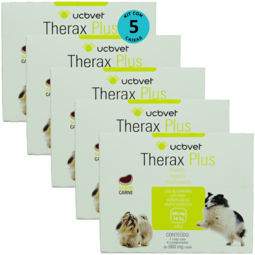 Kit Vermífugo Therax Plus 660mg C/4 comp. UCBVET C/ 5 unidades Kit Vermífugo Therax Plus 660mg C/4 comp. UCBVET C/ 5 unidades